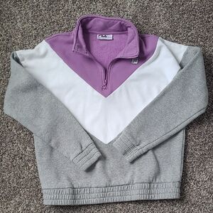 Fila Purple and Gray Quarter-Zip Sweatshirt